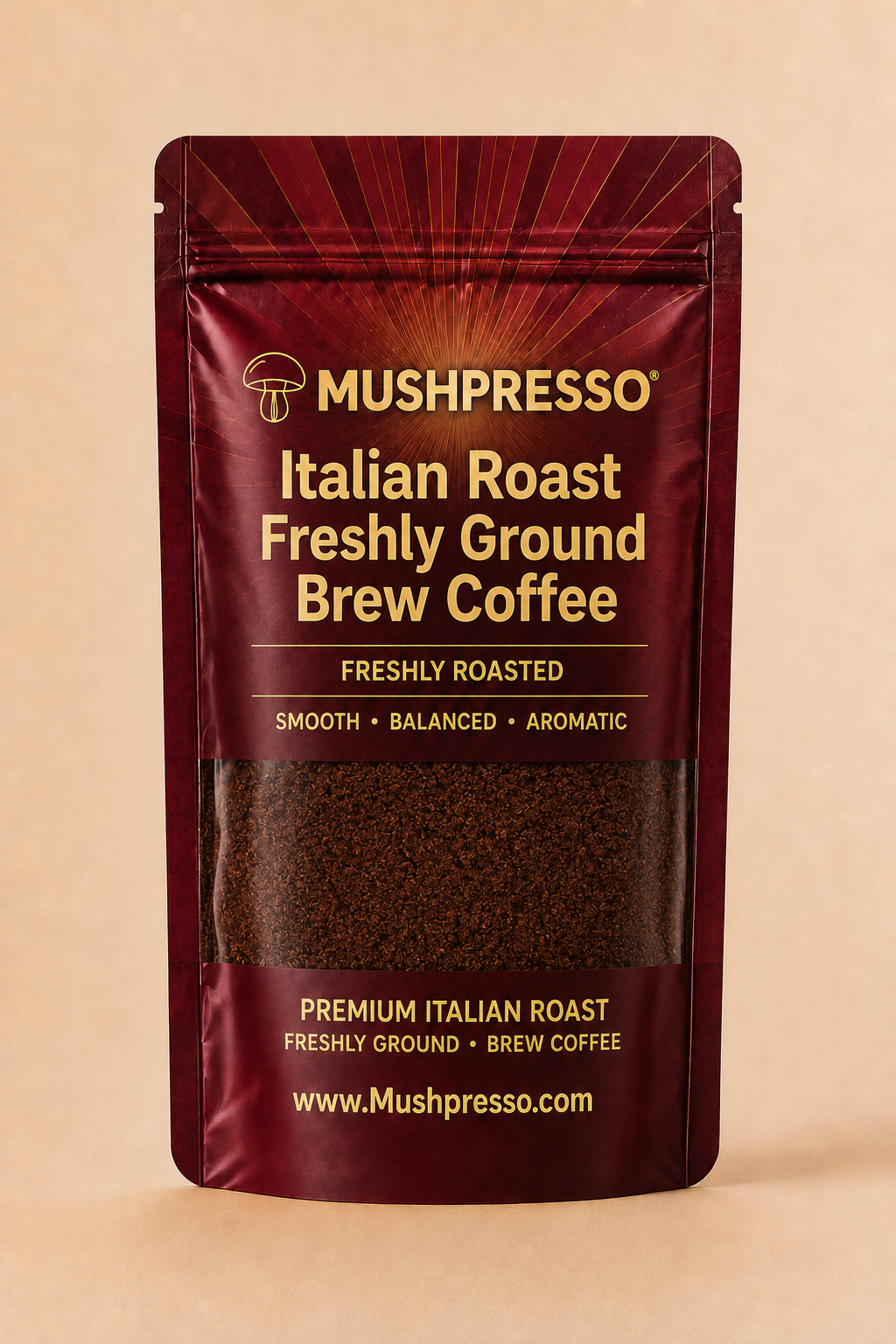 Italian Roast Mushroom Coffee (Freshly Ground, Brewing Coffee)